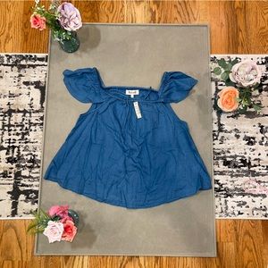NWT!✨BRAND NEW!🤩 Madewell Indigo Off-the-shoulder Top, Size M
